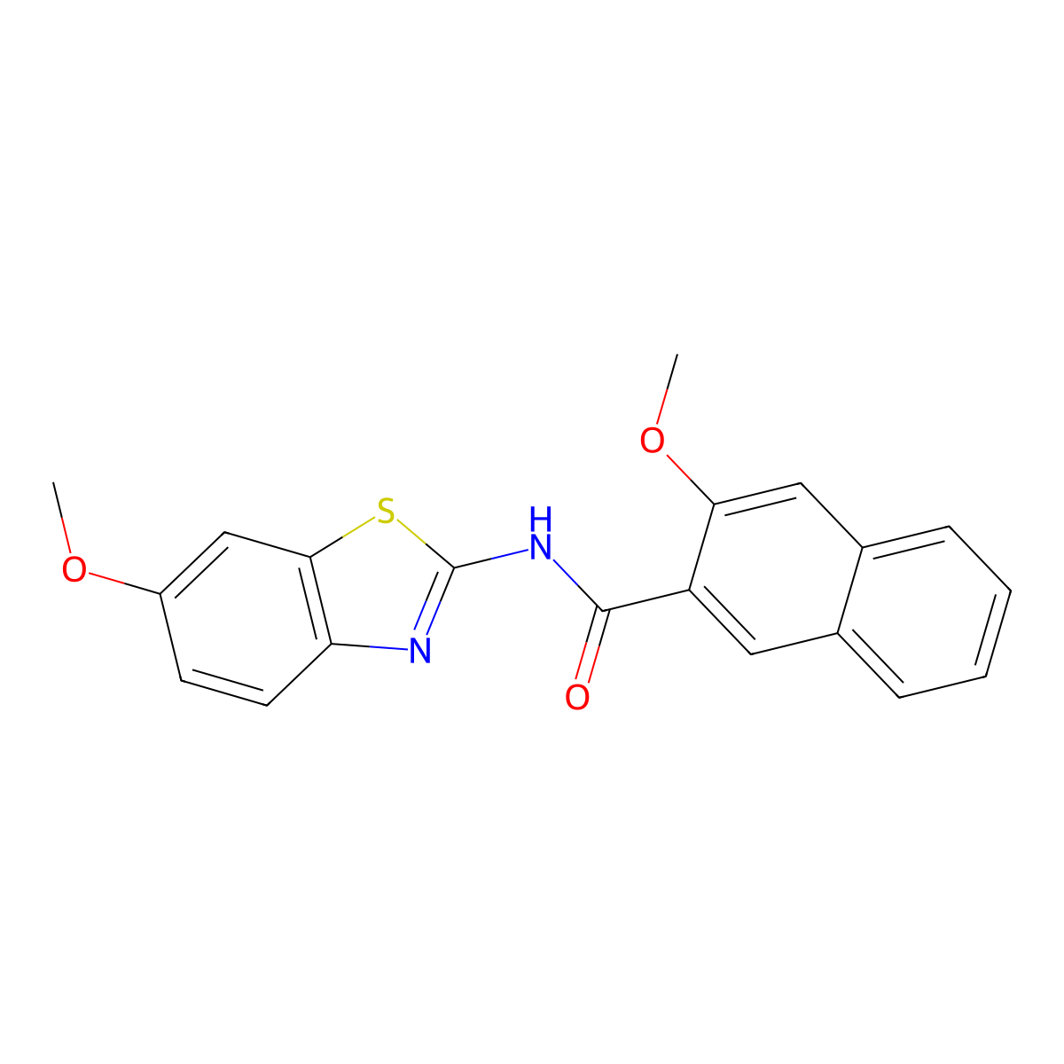 3-methoxy-N-(6-methoxy-1,3-benzothiazol-2-yl)naphthalene-2-carboxamide molecular structure, CAS 312914-35-5