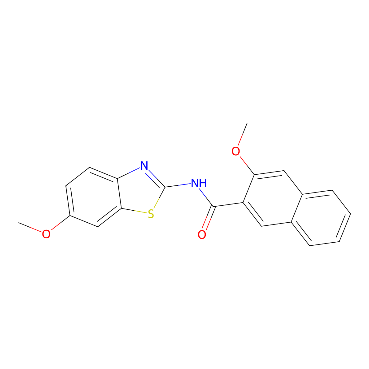 3-methoxy-N-(6-methoxy-1,3-benzothiazol-2-yl)naphthalene-2-carboxamide molecular structure, CAS 312914-35-5