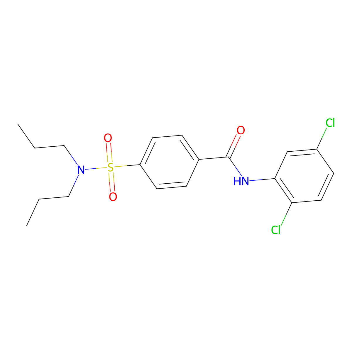N-(2,5-dichlorophenyl)-4-(dipropylsulfamoyl)benzamide molecular structure, CAS 312914-38-8