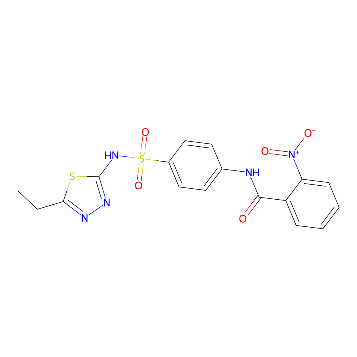 N-{4-[(5-ethyl-1,3,4-thiadiazol-2-yl)sulfamoyl]phenyl}-2-nitrobenzamide molecular structure, CAS 312914-40-2