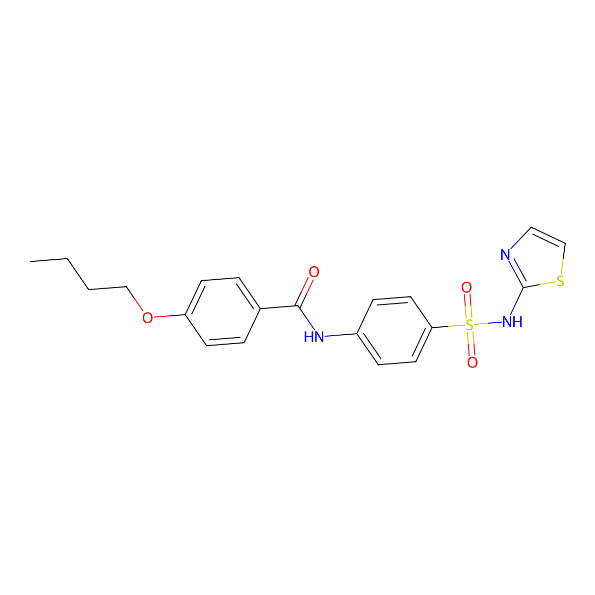 4-butoxy-N-[4-(1,3-thiazol-2-ylsulfamoyl)phenyl]benzamide molecular structure, CAS 312914-43-5