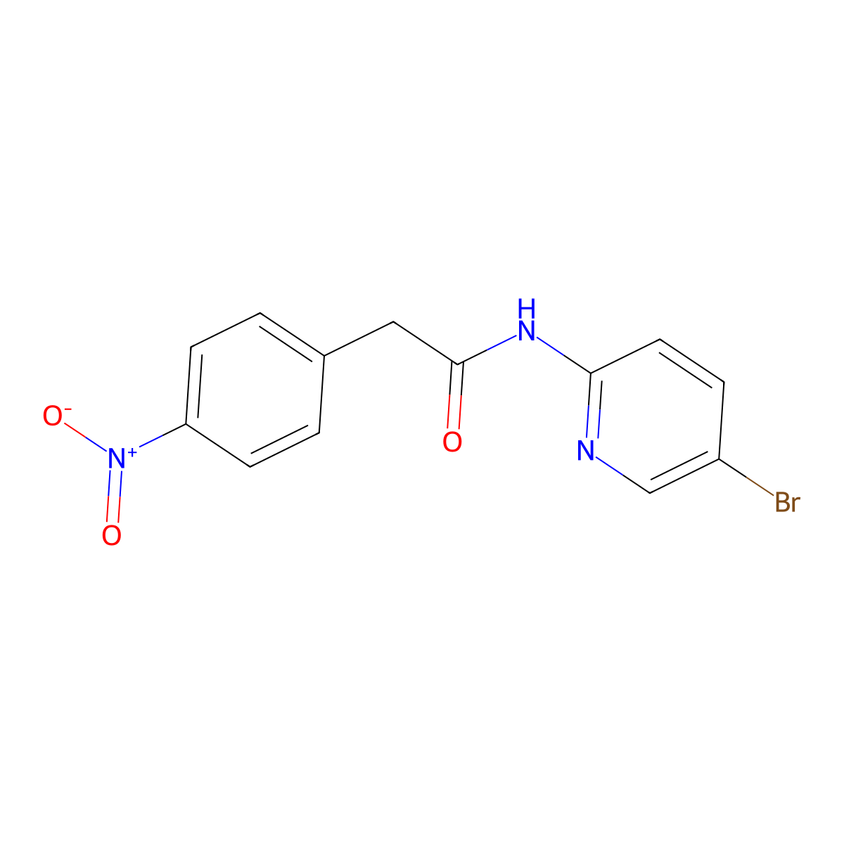 N-(5-bromopyridin-2-yl)-2-(4-nitrophenyl)acetamide molecular structure, CAS 312914-74-2