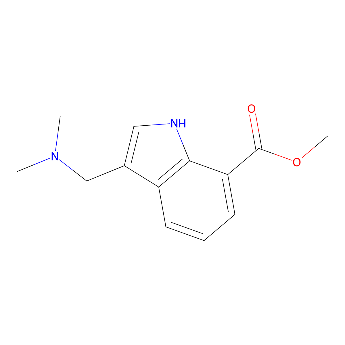 Methyl 3-((dimethylamino)methyl)-1H-indole-7-carboxylate molecular structure, CAS 312915-01-8