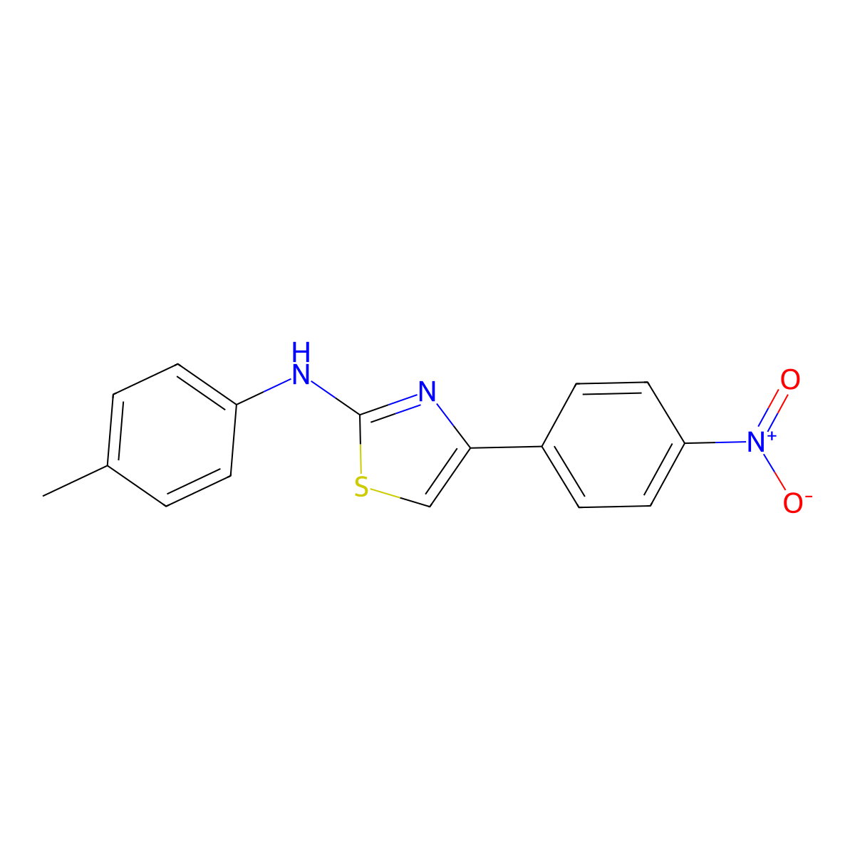N-(4-methylphenyl)-4-(4-nitrophenyl)-1,3-thiazol-2-amine molecular structure, CAS 312915-04-1