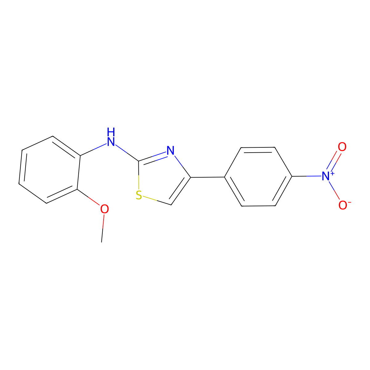 N-(2-methoxyphenyl)-4-(4-nitrophenyl)-1,3-thiazol-2-amine molecular structure, CAS 312915-05-2