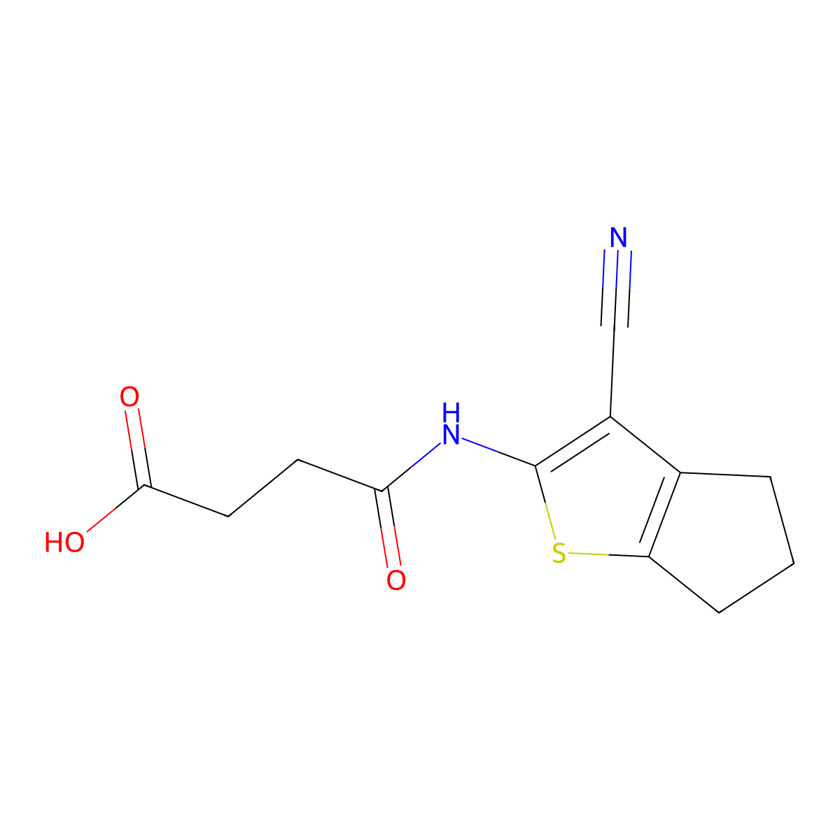 3-({3-cyano-4H,5H,6H-cyclopenta[b]thiophen-2-yl}carbamoyl)propanoic acid molecular structure, CAS 312915-07-4