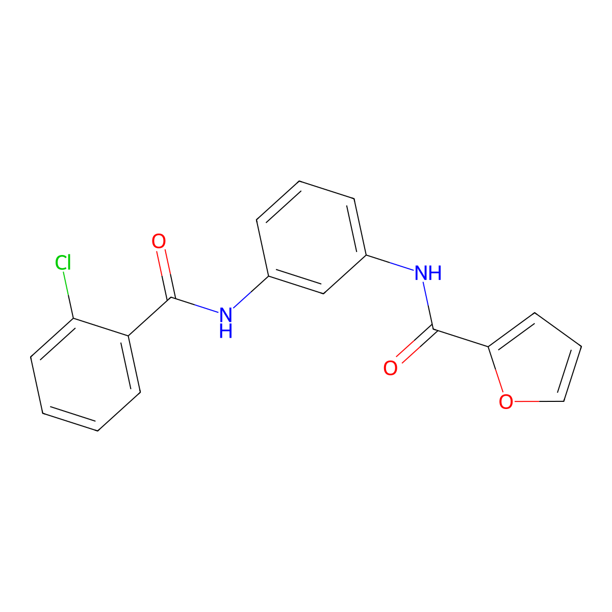 N-[3-[(2-chlorobenzoyl)amino]phenyl]furan-2-carboxamide molecular structure, CAS 312915-75-6