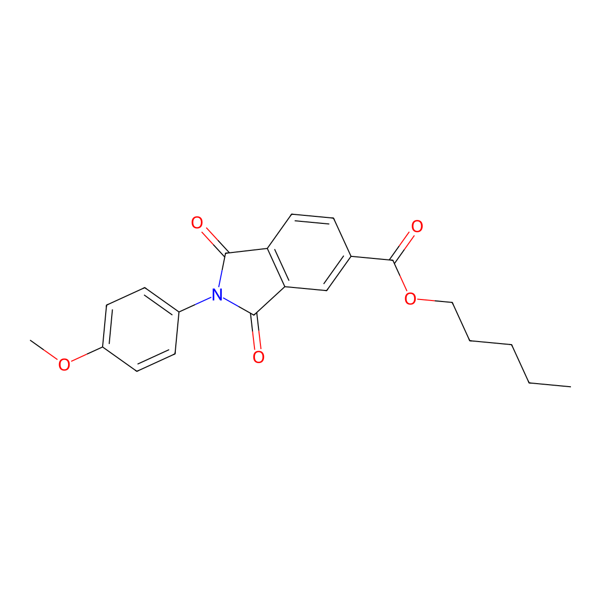 pentyl 2-(4-methoxyphenyl)-1,3-dioxo-2,3-dihydro-1H-isoindole-5-carboxylate molecular structure, CAS 312916-15-7