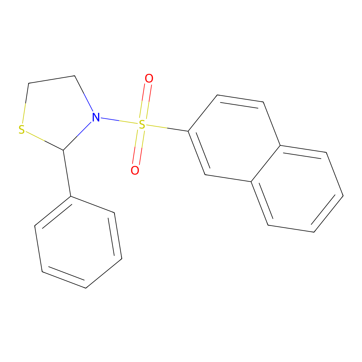 3-(2-Naphthylsulfonyl)-2-phenyl-1,3-thiazolidine molecular structure, CAS 312916-38-4