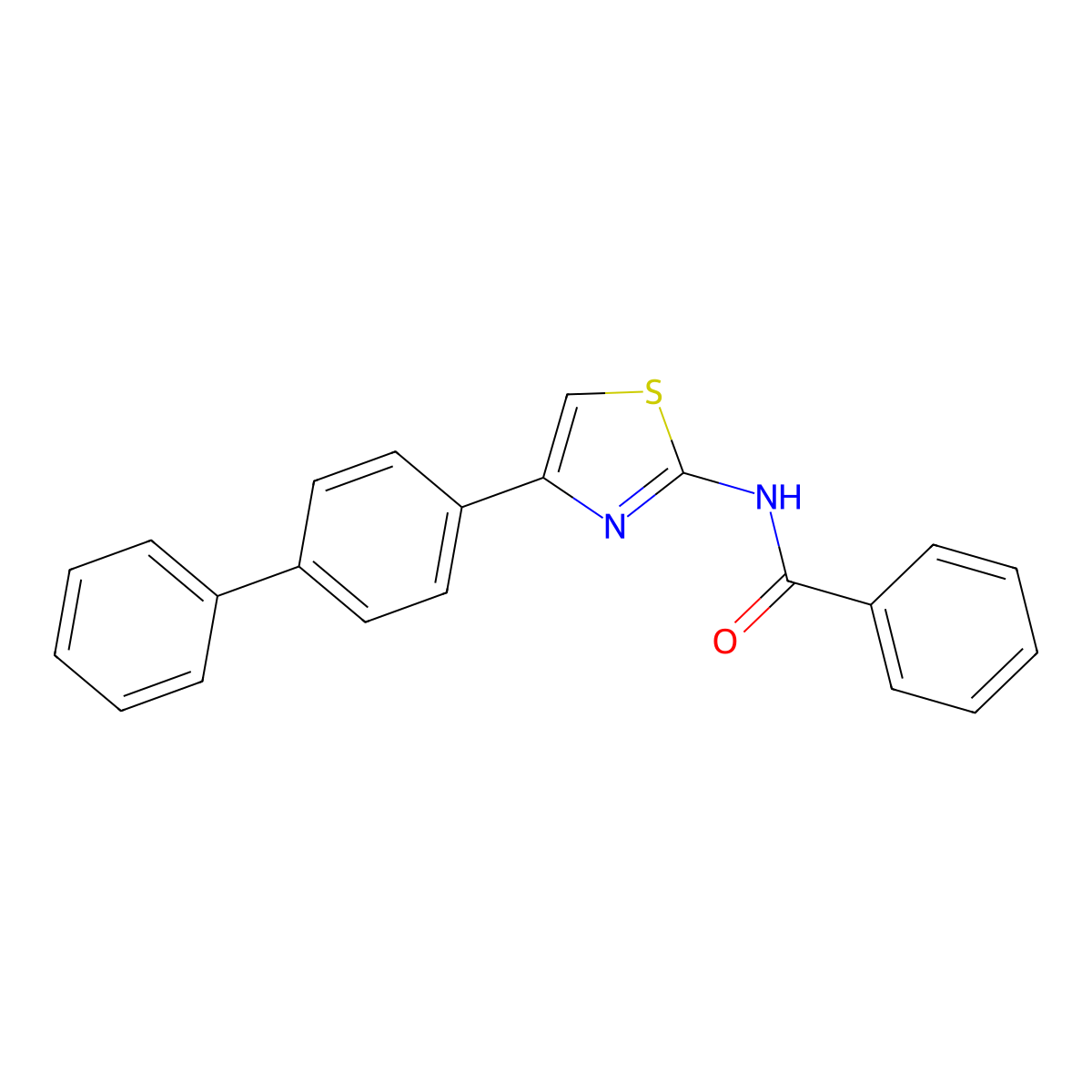 N-[4-(4-phenylphenyl)-1,3-thiazol-2-yl]benzamide molecular structure, CAS 312916-45-3
