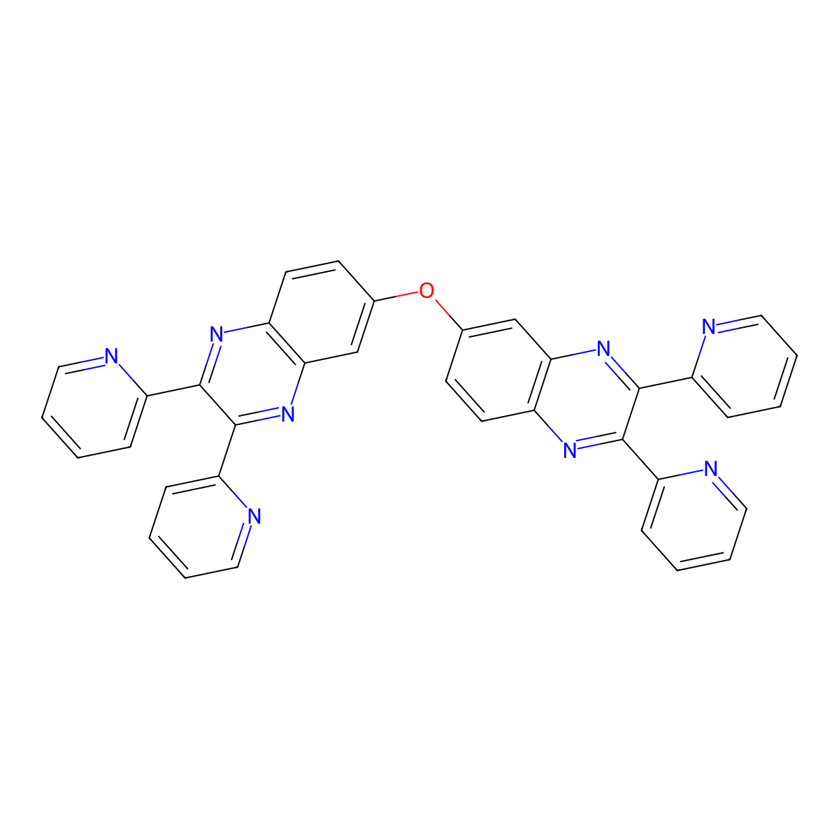 6-(2,3-Di(2-pyridyl)quinoxalin-6-yloxy)-2,3-di(2-pyridyl)quinoxaline molecular structure, CAS 312916-74-8