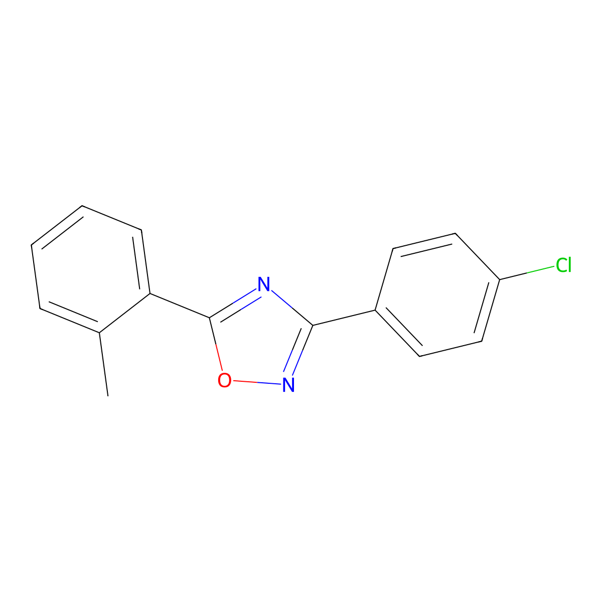 3-(4-Chlorophenyl)-5-(2-methylphenyl)-1,2,4-oxadiazole molecular structure, CAS 312916-97-5