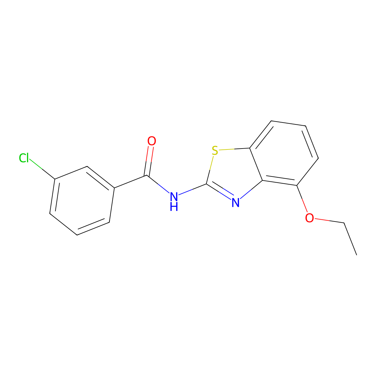 3-chloro-N-(4-ethoxy-1,3-benzothiazol-2-yl)benzamide molecular structure, CAS 312917-07-0
