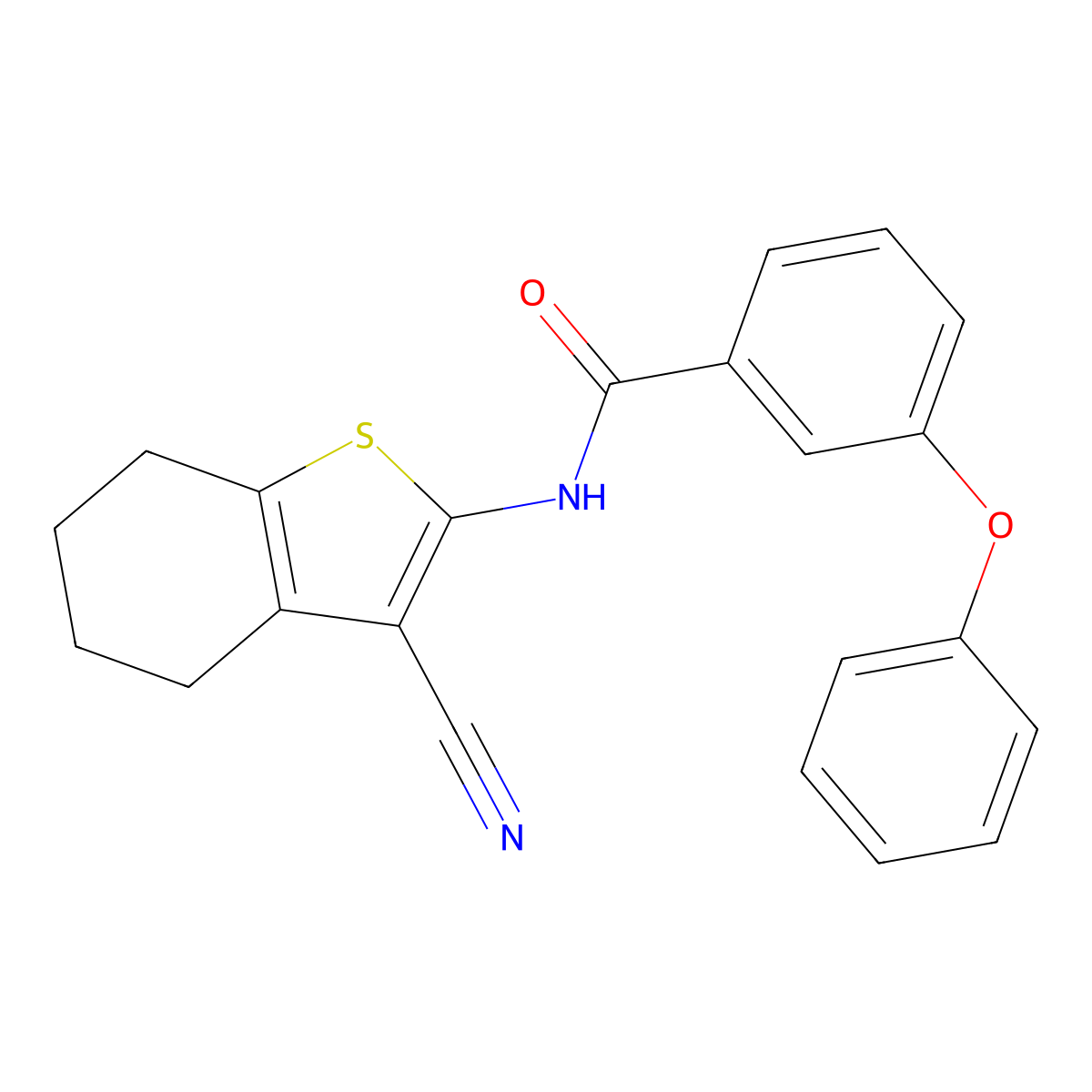 N-(3-cyano-4,5,6,7-tetrahydro-1-benzothiophen-2-yl)-3-phenoxybenzamide molecular structure, CAS 312917-15-0