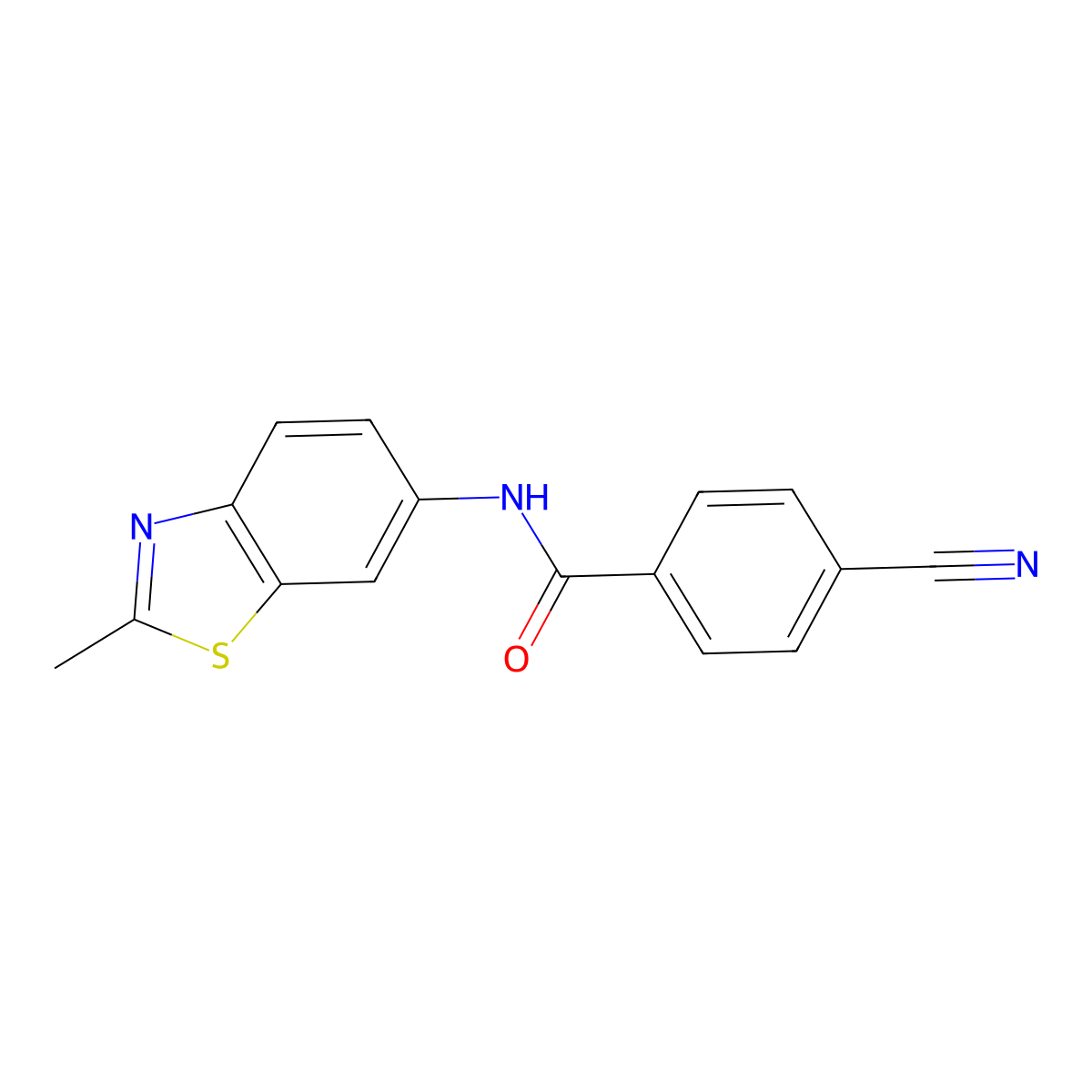 4-cyano-N-(2-methyl-1,3-benzothiazol-6-yl)benzamide molecular structure, CAS 312917-21-8