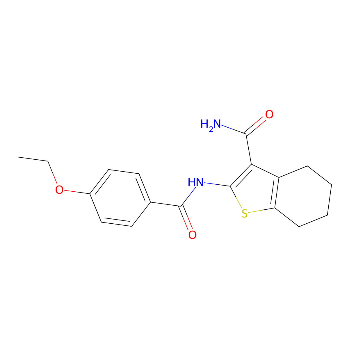 2-(4-Ethoxybenzamido)-4,5,6,7-tetrahydrobenzo[b]thiophene-3-carboxamide molecular structure, CAS 312917-65-0