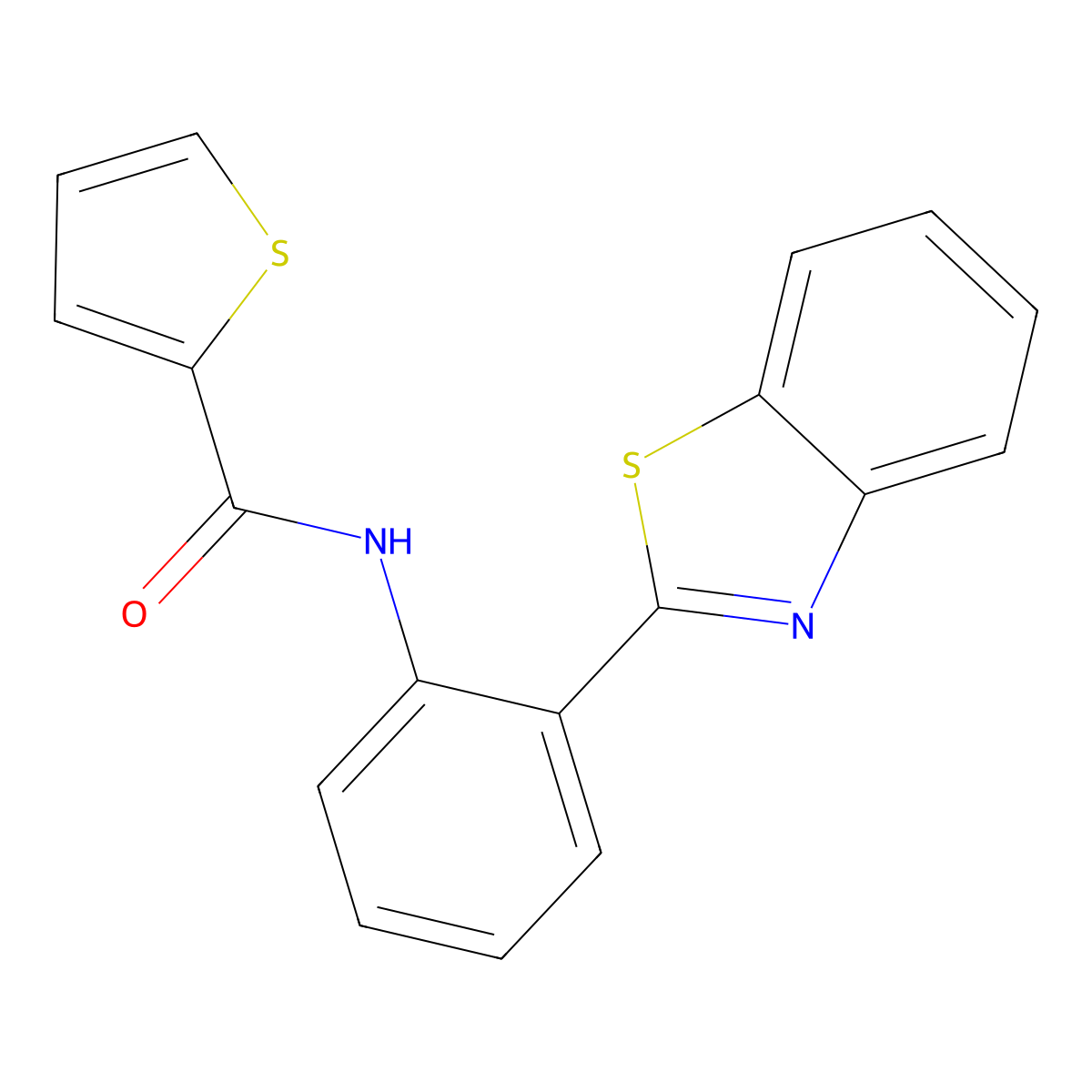 N-[2-(1,3-benzothiazol-2-yl)phenyl]thiophene-2-carboxamide molecular structure, CAS 312917-83-2