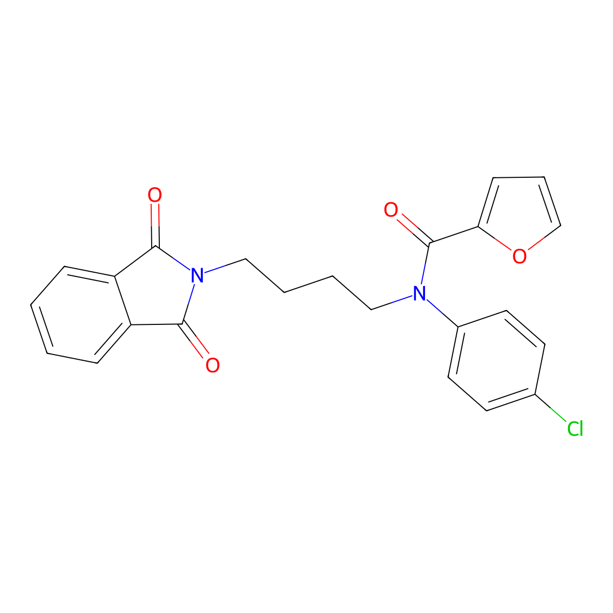 N-(4-chlorophenyl)-N-[4-(1,3-dioxoisoindol-2-yl)butyl]furan-2-carboxamide molecular structure, CAS 312917-84-3