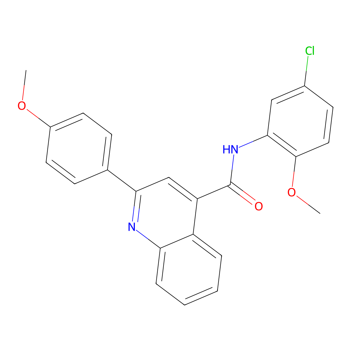 N-(5-chloro-2-methoxyphenyl)-2-(4-methoxyphenyl)quinoline-4-carboxamide molecular structure, CAS 312920-43-7