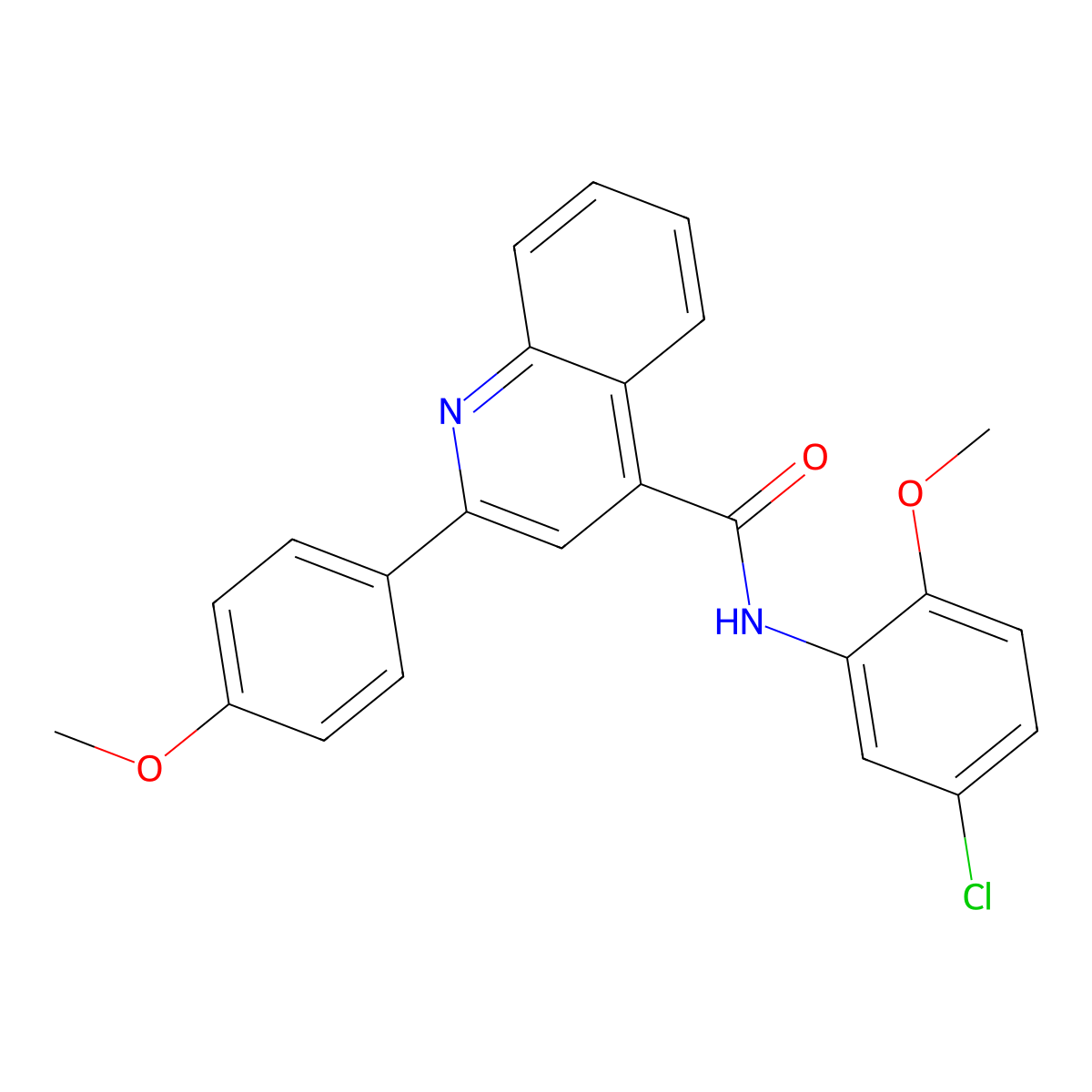 N-(5-chloro-2-methoxyphenyl)-2-(4-methoxyphenyl)quinoline-4-carboxamide molecular structure, CAS 312920-43-7