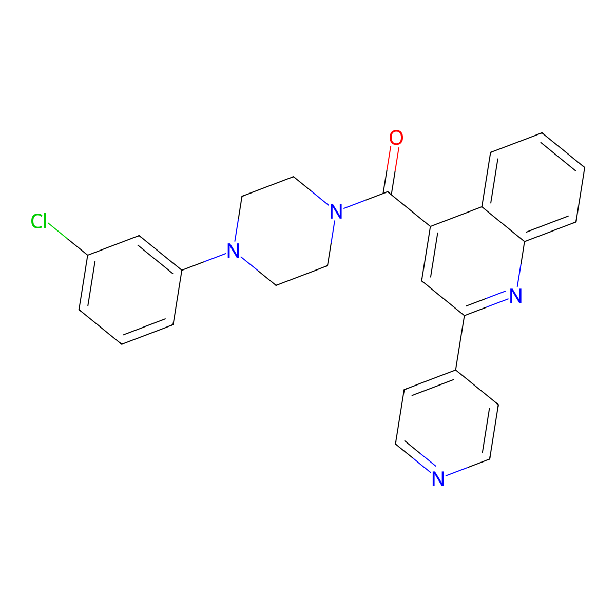 [4-(3-Chlorophenyl)piperazino][2-(4-pyridyl)-4-quinolyl]methanone molecular structure, CAS 312920-59-5