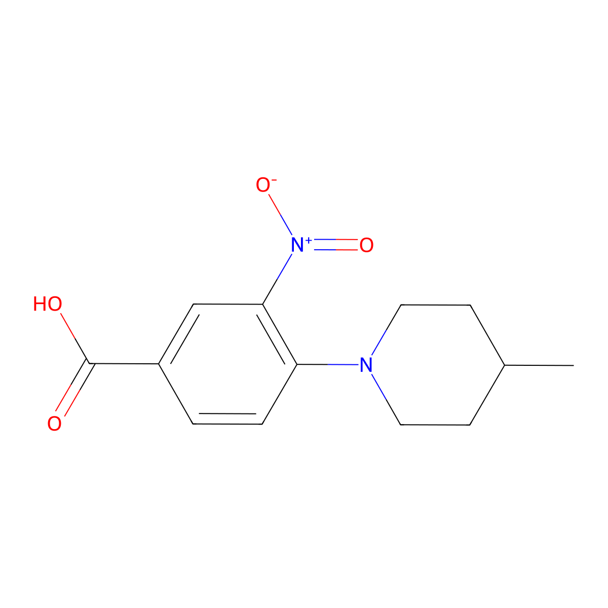 4-(4-Methylpiperidin-1-yl)-3-nitrobenzoic acid molecular structure, CAS 312921-75-8