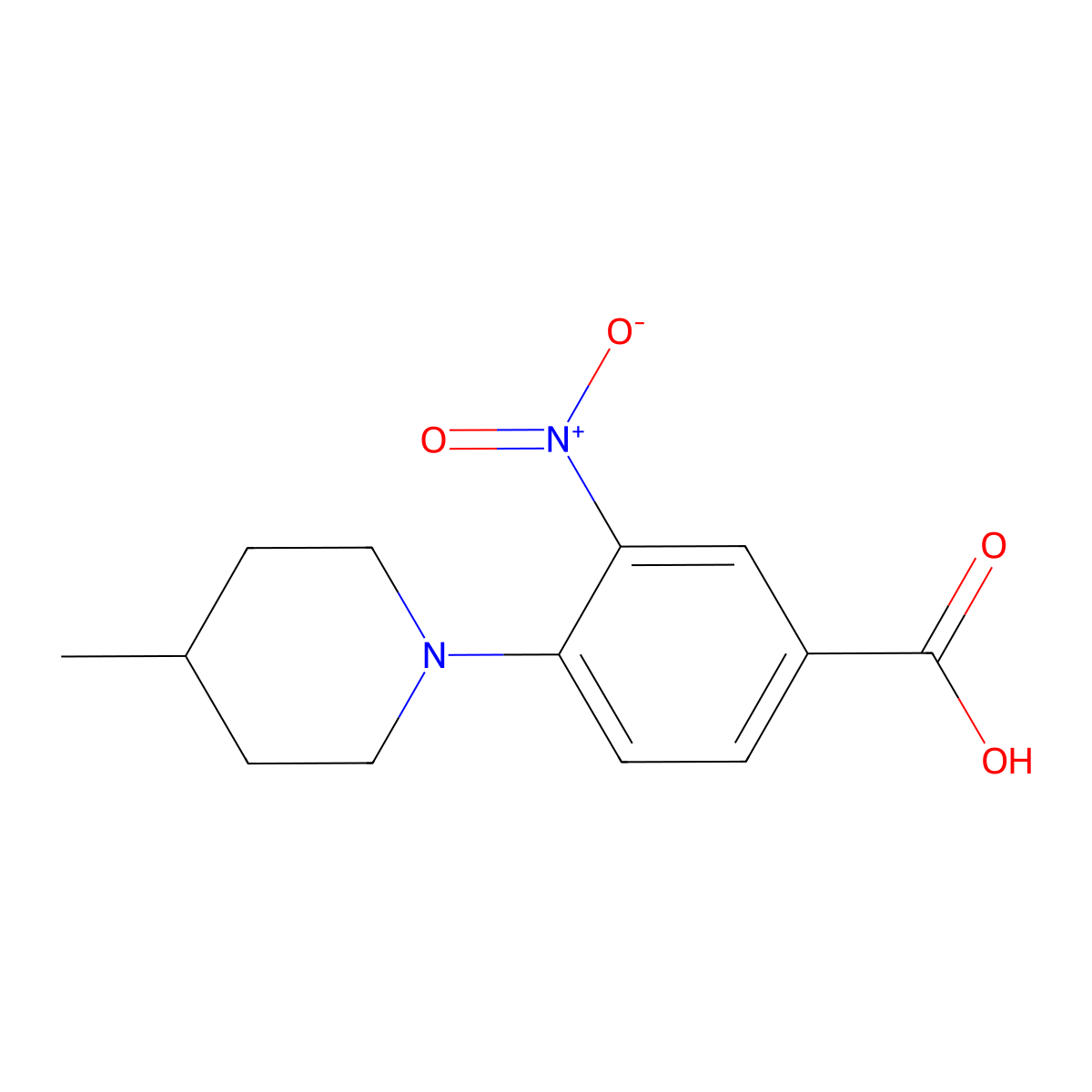 4-(4-Methylpiperidin-1-yl)-3-nitrobenzoic acid molecular structure, CAS 312921-75-8