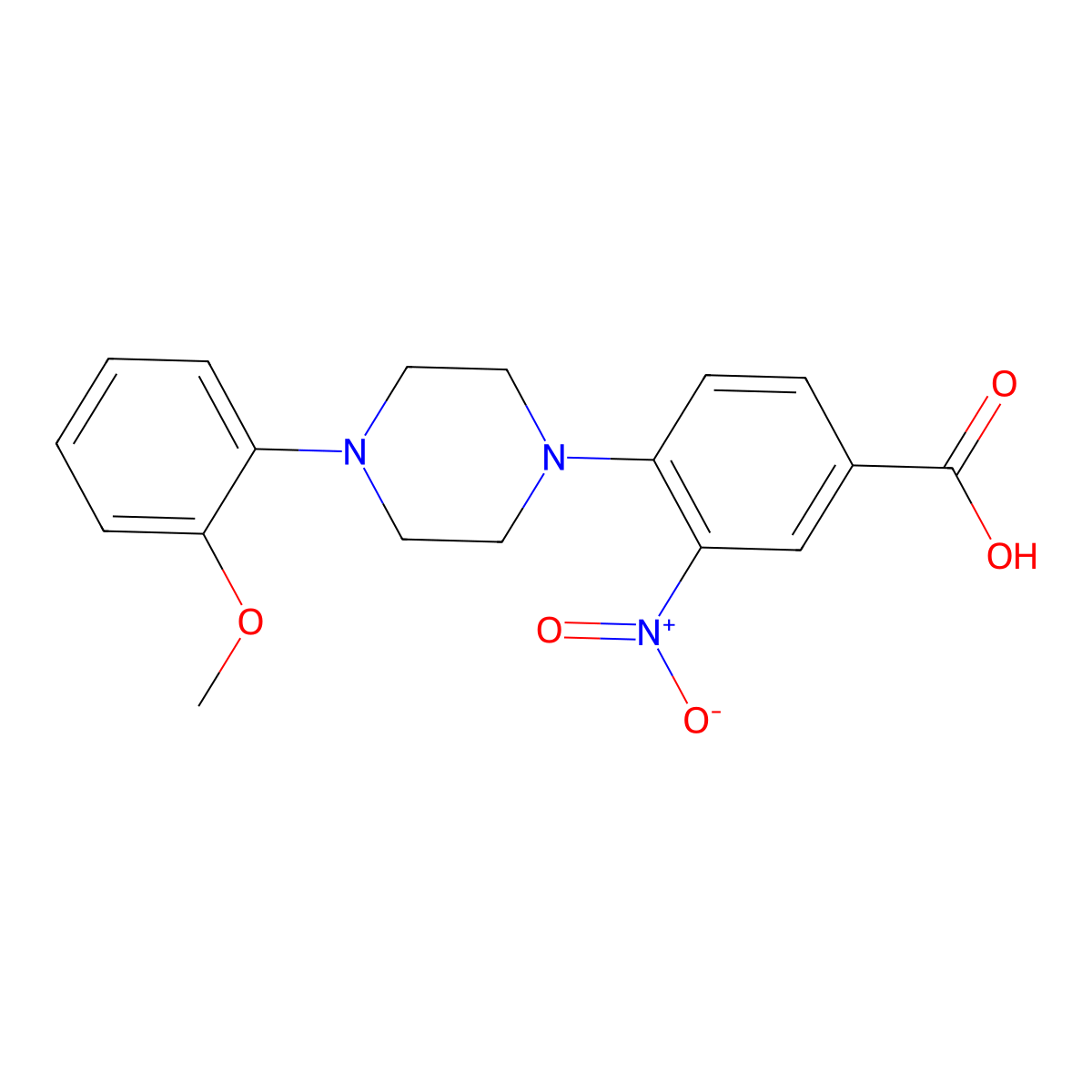 4-[4-(2-Methoxyphenyl)piperazin-1-yl]-3-nitrobenzoic acid molecular structure, CAS 312921-83-8