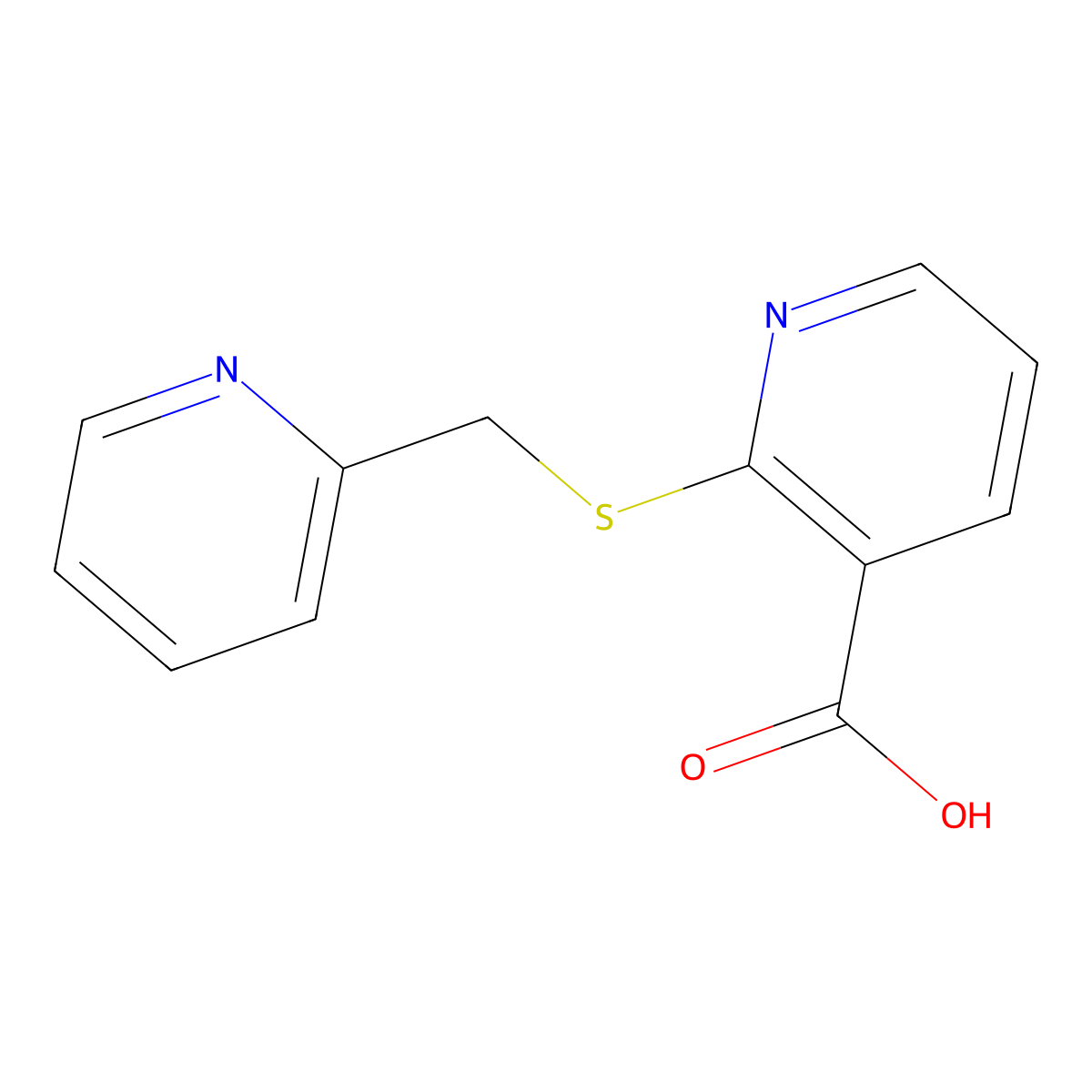 2-{[(Pyridin-2-yl)methyl]sulfanyl}pyridine-3-carboxylic acid molecular structure, CAS 312921-94-1