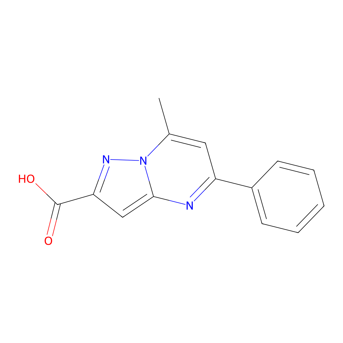 7-Methyl-5-phenylpyrazolo(1,5-a)pyrimidine-2-carboxylic acid molecular structure, CAS 312922-05-7