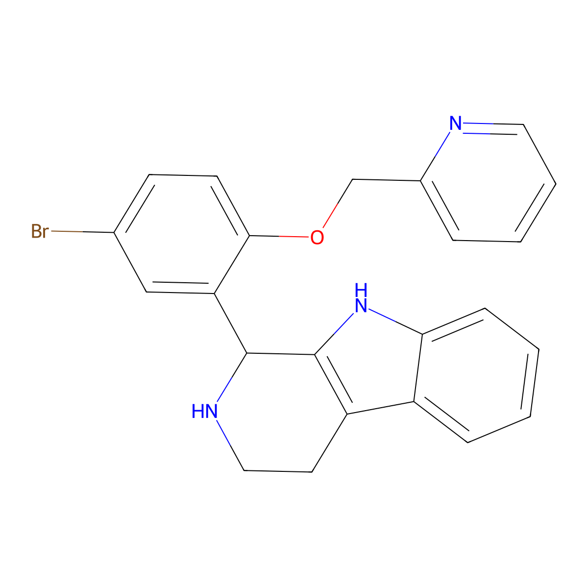 1-[5-bromo-2-(pyridin-2-ylmethoxy)phenyl]-2,3,4,9-tetrahydro-1H-beta-carboline molecular structure, CAS 312922-16-0