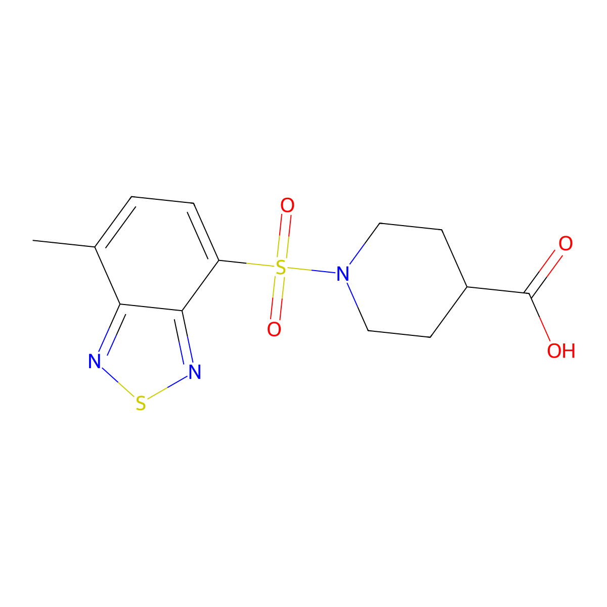 1-[(7-Methyl-2,1,3-benzothiadiazol-4-yl)sulfonyl]piperidine-4-carboxylic acid molecular structure, CAS 312922-24-0