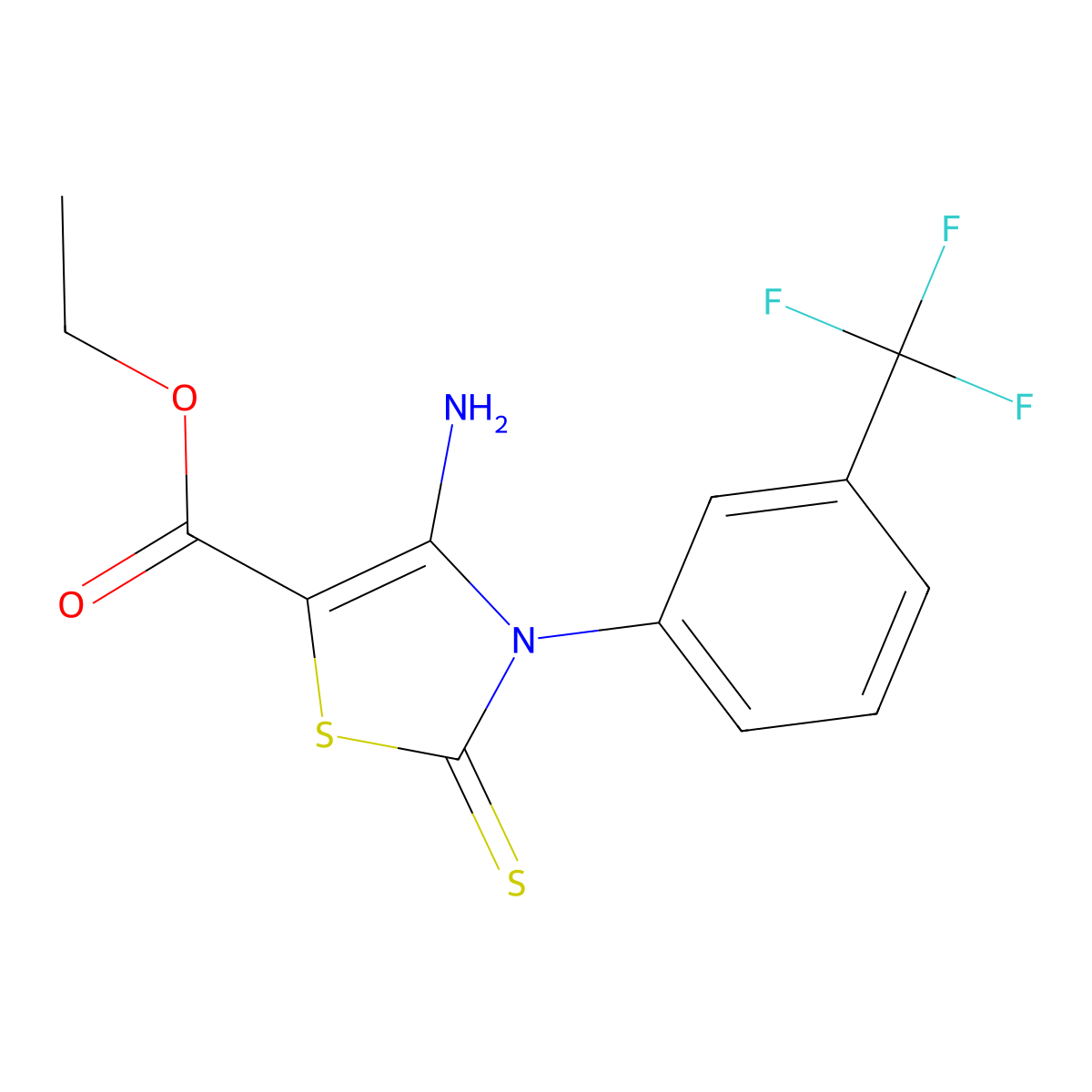 Ethyl 4-amino-2-thioxo-3-[3-(trifluoromethyl)phenyl]-2,3-dihydro-1,3-thiazole-5-carboxylate molecular structure, CAS 312922-28-4