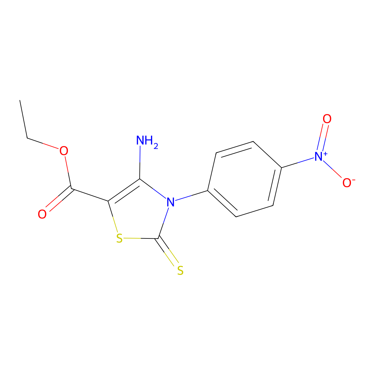 Ethyl 4-amino-3-(4-nitrophenyl)-2-thioxo-2,3-dihydro-1,3-thiazole-5-carboxylate molecular structure, CAS 312922-32-0