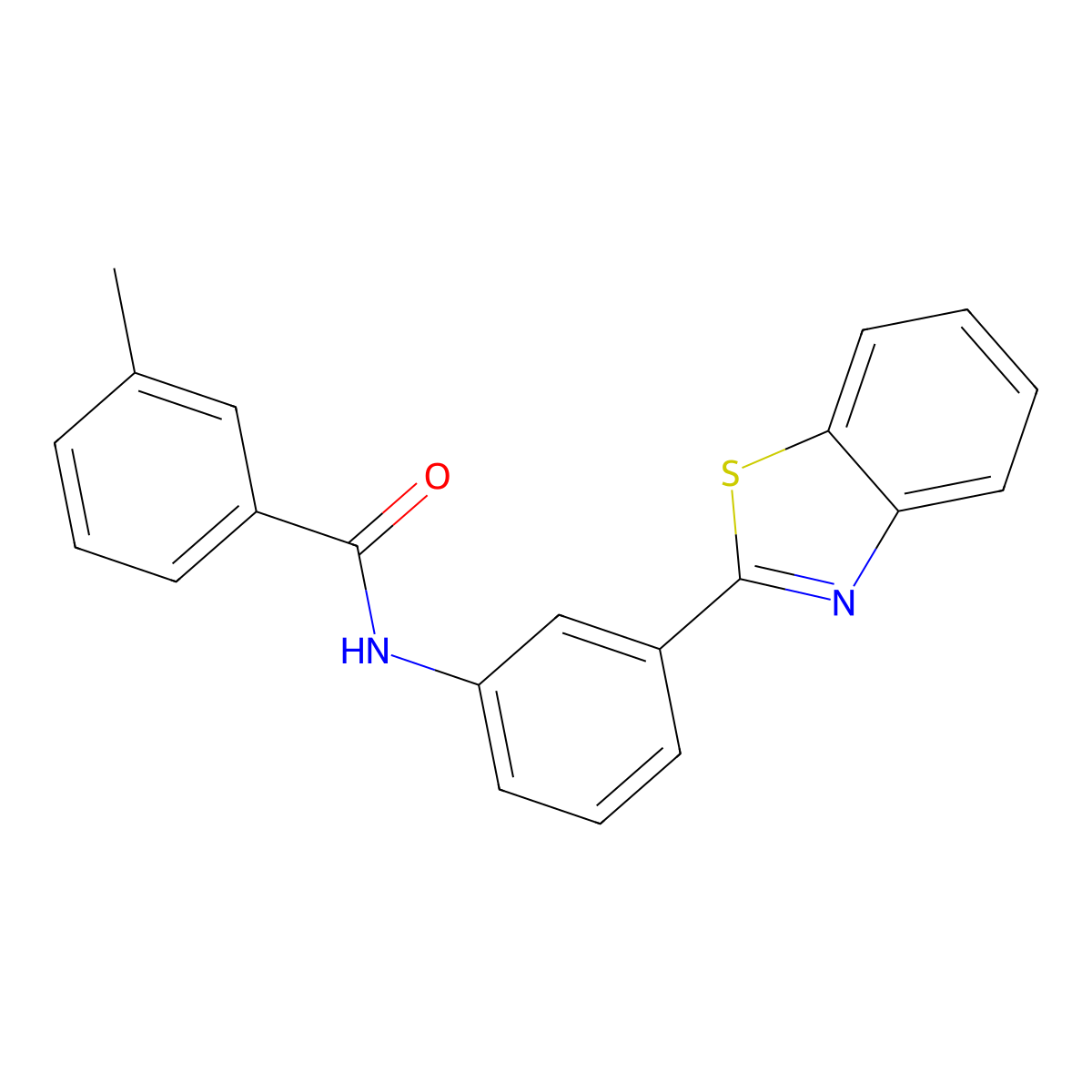 N-[3-(1,3-benzothiazol-2-yl)phenyl]-3-methylbenzamide molecular structure, CAS 312922-44-4