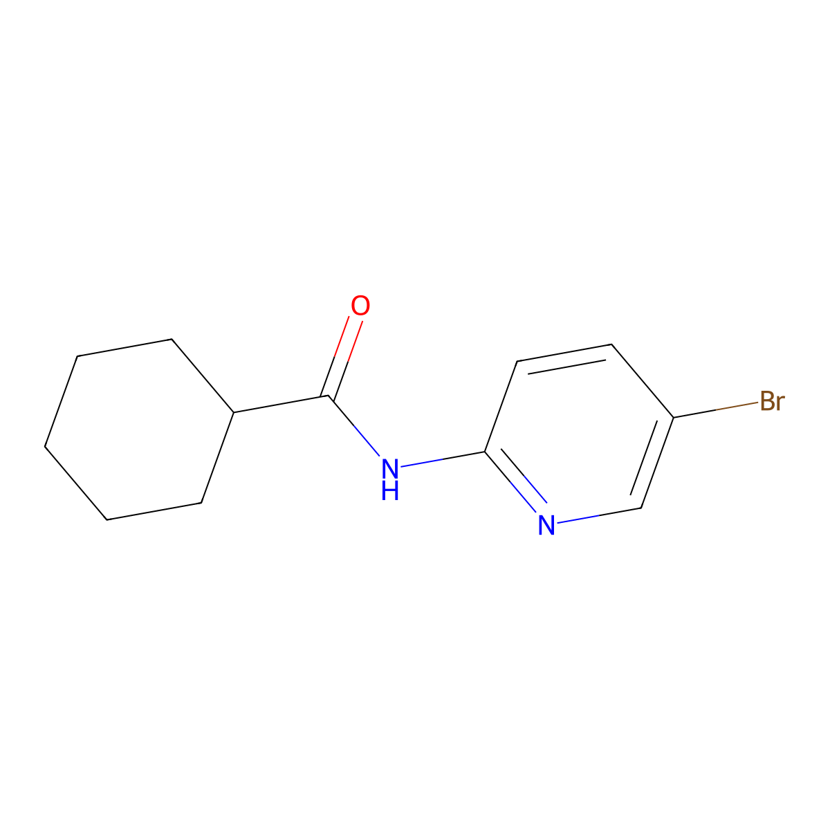 N-(5-bromo-2-pyridinyl)cyclohexanecarboxamide molecular structure, CAS 312922-67-1