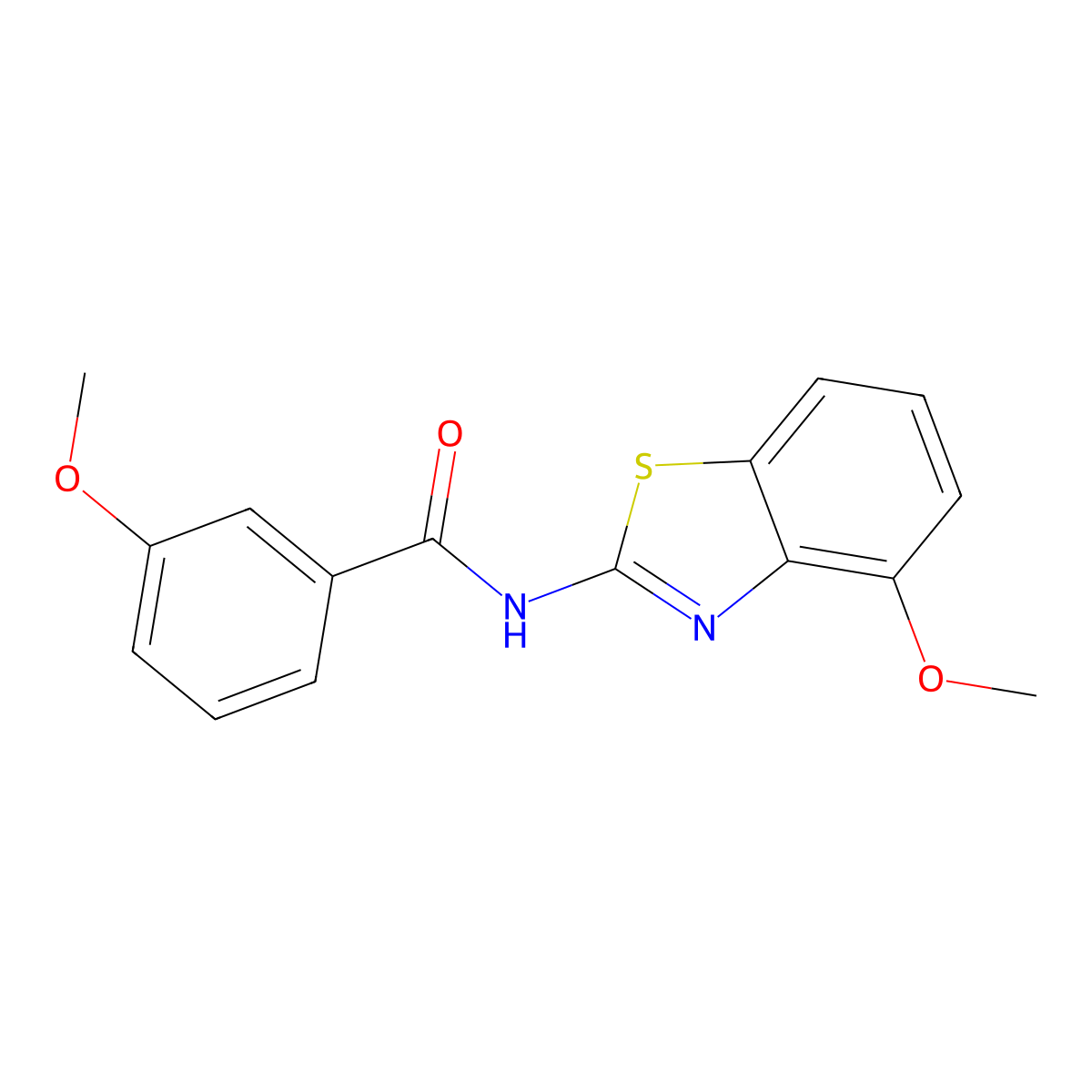 3-methoxy-N-(4-methoxy-1,3-benzothiazol-2-yl)benzamide molecular structure, CAS 312922-78-4