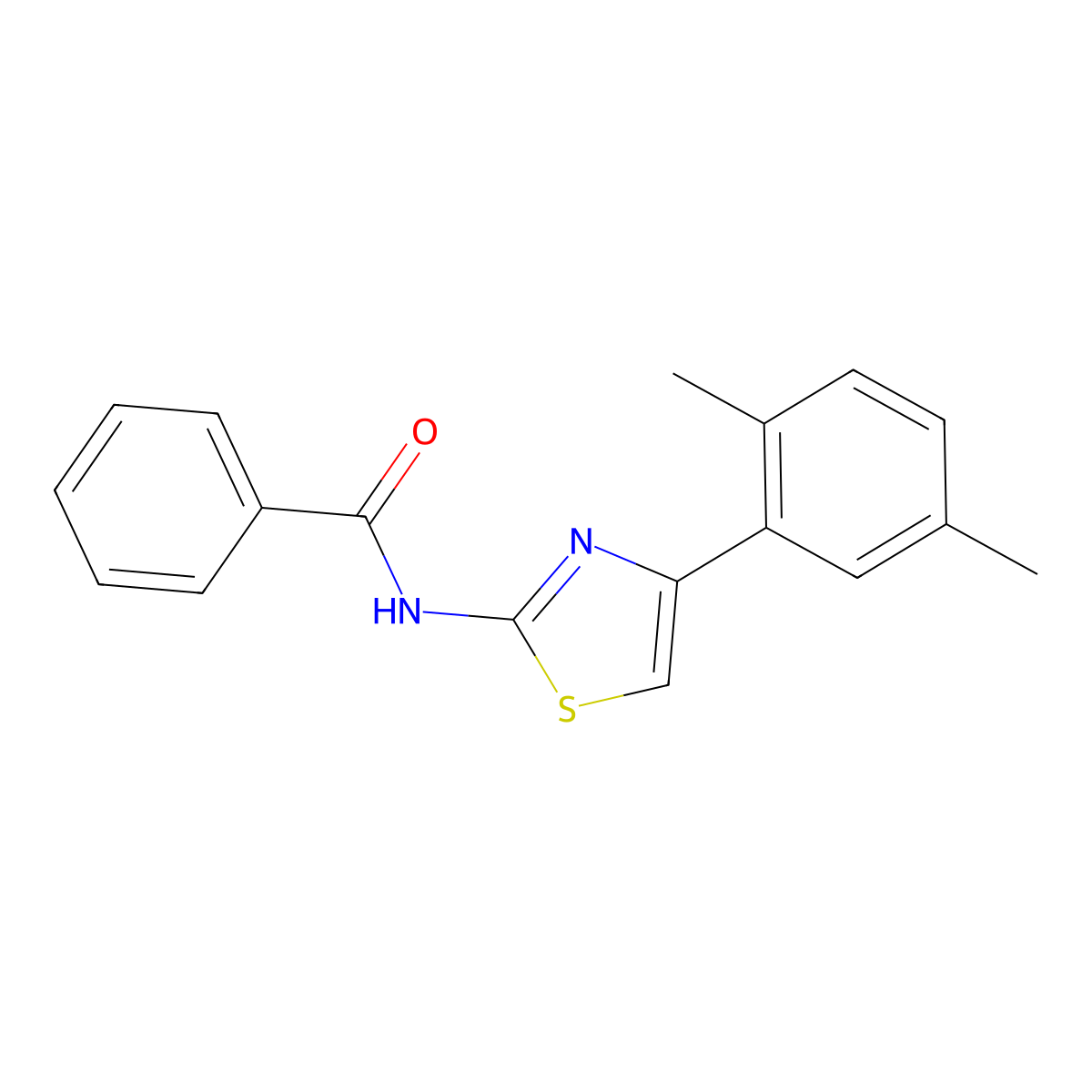 N-[4-(2,5-dimethylphenyl)-1,3-thiazol-2-yl]benzamide molecular structure, CAS 312922-89-7