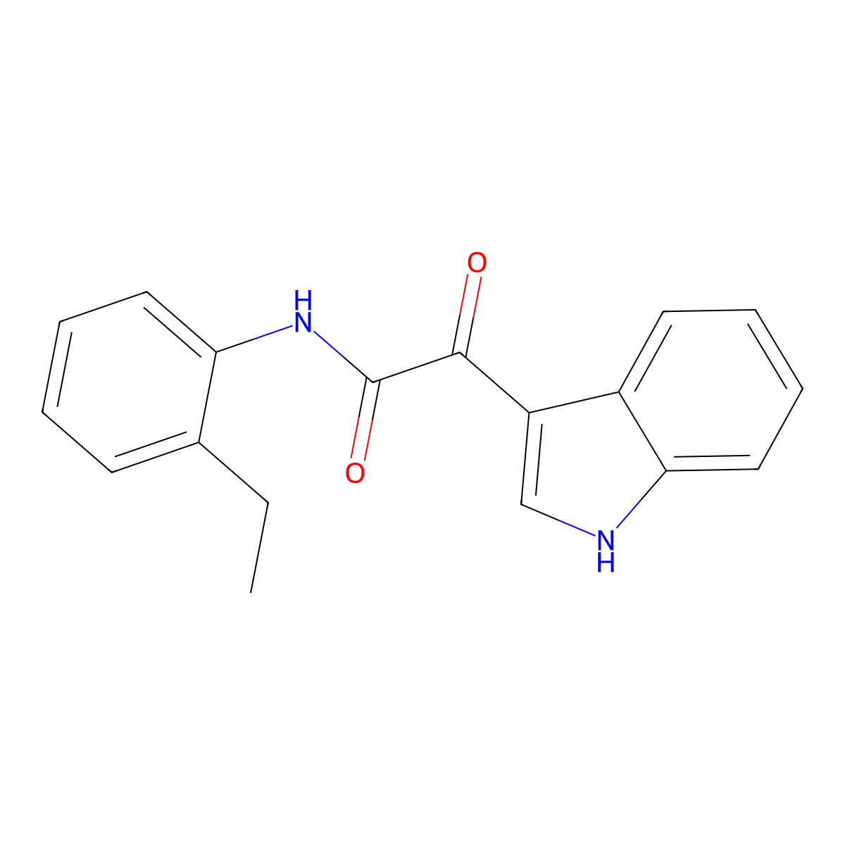 N-(2-ethylphenyl)-2-(1H-indol-3-yl)-2-oxoacetamide molecular structure, CAS 312922-91-1