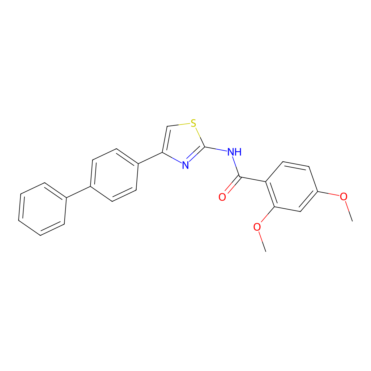 2,4-dimethoxy-N-[4-(4-phenylphenyl)-1,3-thiazol-2-yl]benzamide molecular structure, CAS 312923-36-7