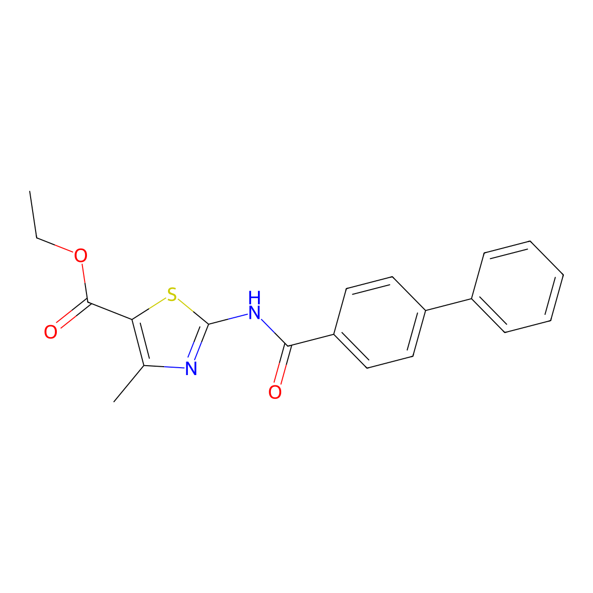 Ethyl 4-methyl-2-[(4-phenylbenzoyl)amino]-1,3-thiazole-5-carboxylate molecular structure, CAS 312923-71-0