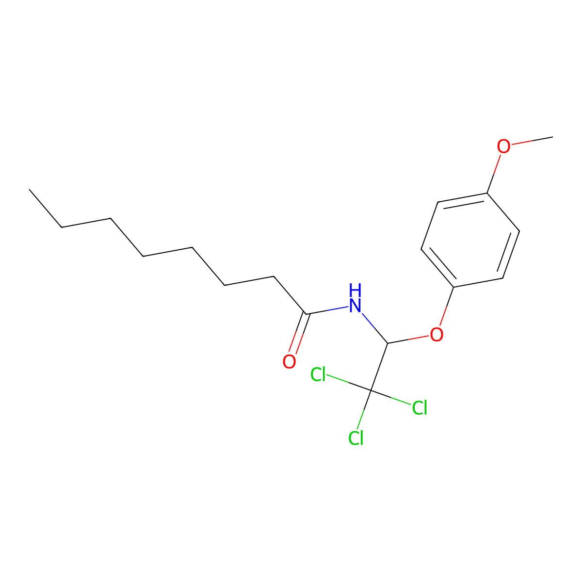 N-[2,2,2-trichloro-1-(4-methoxyphenoxy)ethyl]octanamide molecular structure, CAS 312924-09-7