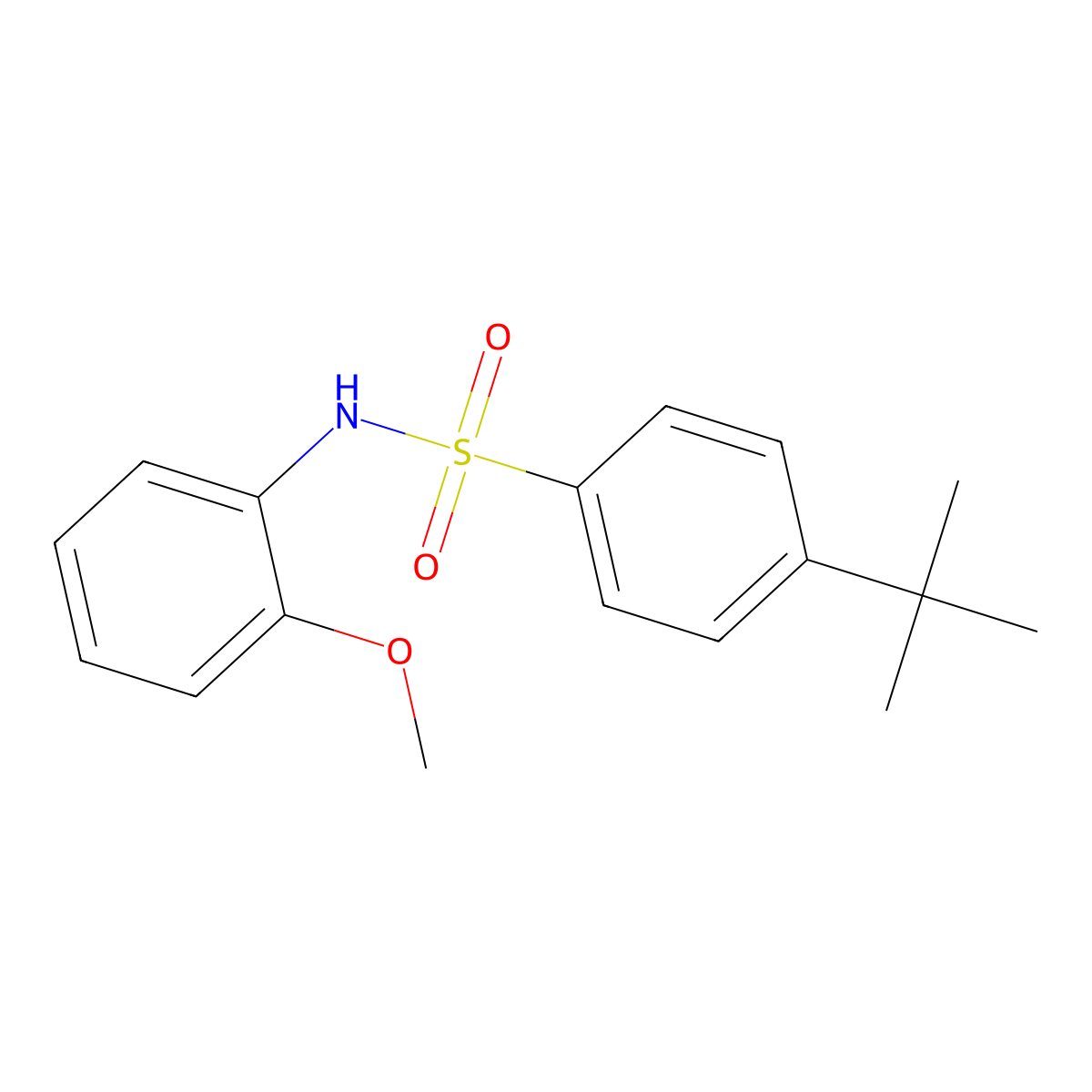 4-(tert-butyl)-N-(2-methoxyphenyl)benzenesulfonamide molecular structure, CAS 312924-34-8