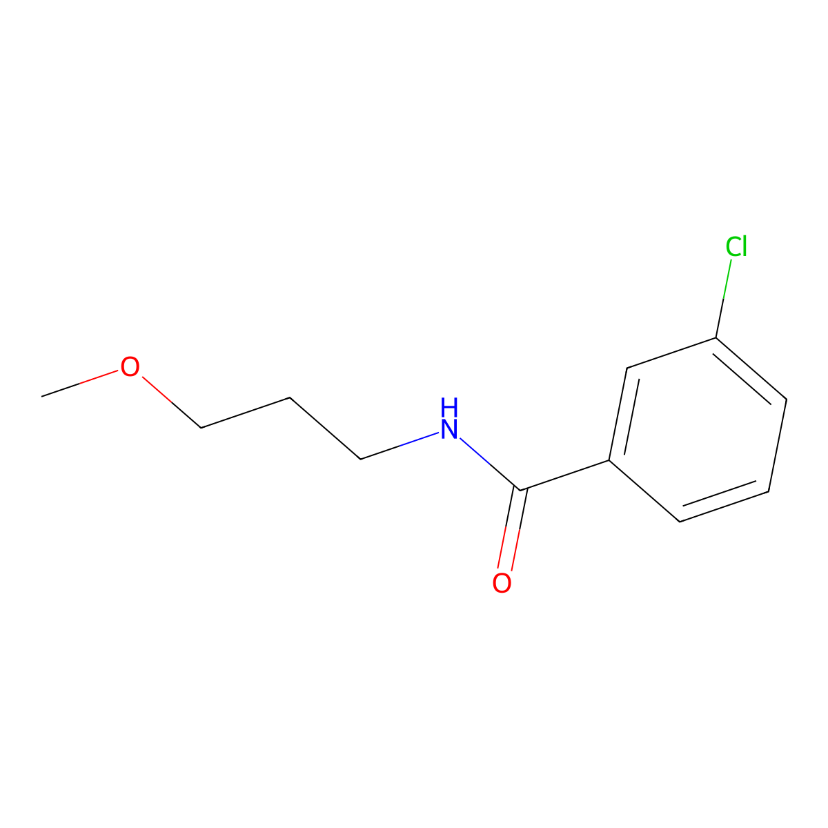 3-chloro-N-(3-methoxypropyl)benzamide molecular structure, CAS 312924-62-2