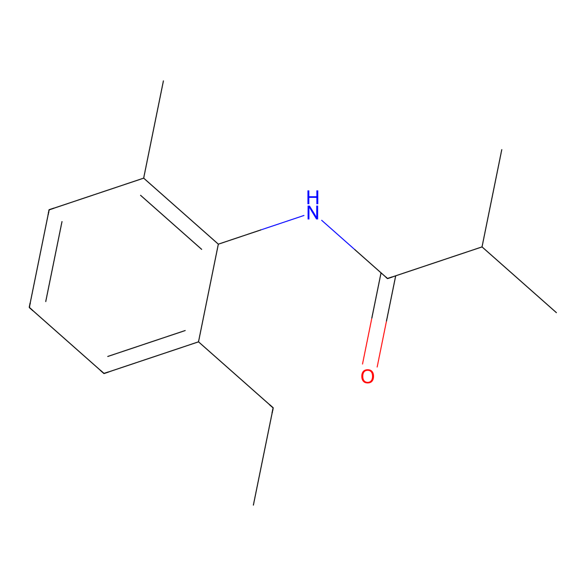 N-(2-ethyl-6-methylphenyl)-2-methylpropanamide molecular structure, CAS 312924-68-8