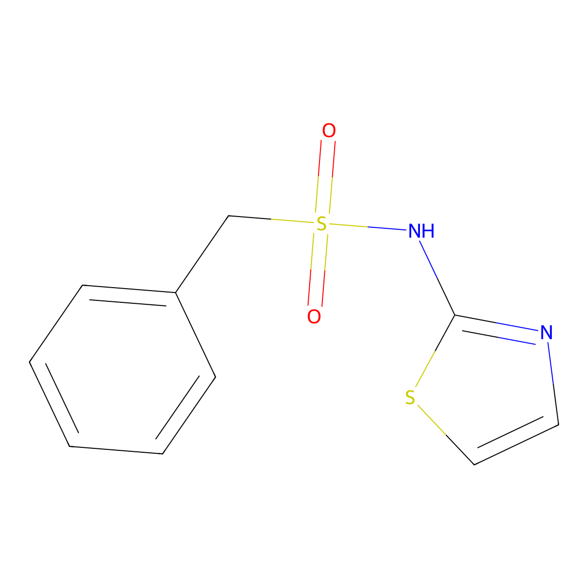 1-phenyl-N-(1,3-thiazol-2-yl)methanesulfonamide molecular structure, CAS 312924-71-3