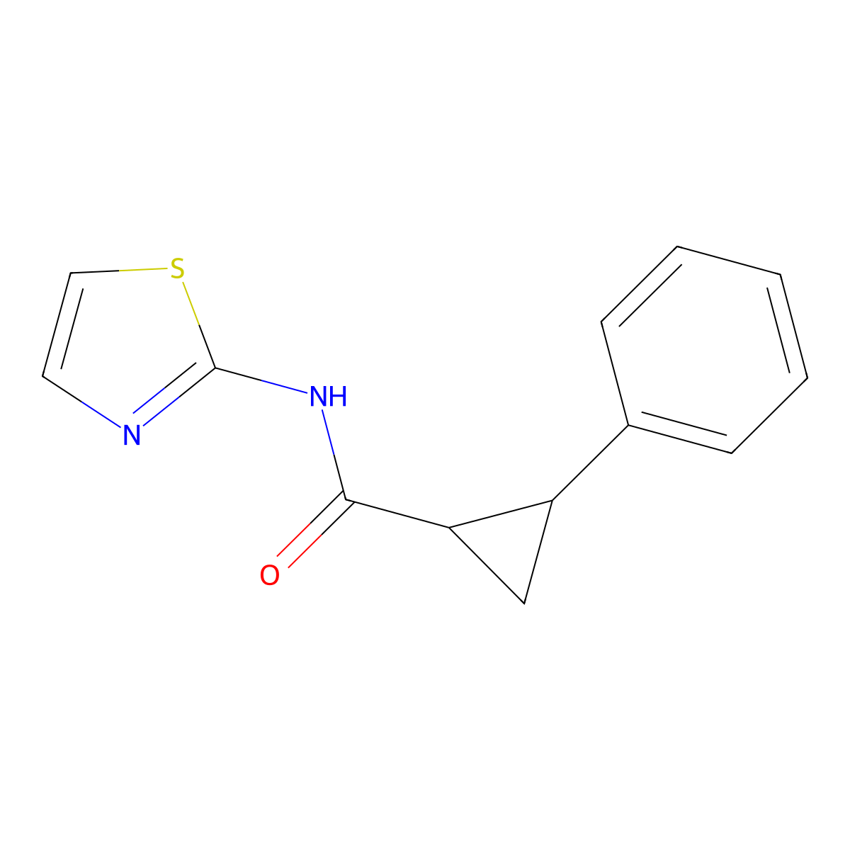 2-phenyl-N-(1,3-thiazol-2-yl)cyclopropane-1-carboxamide molecular structure, CAS 312924-87-1