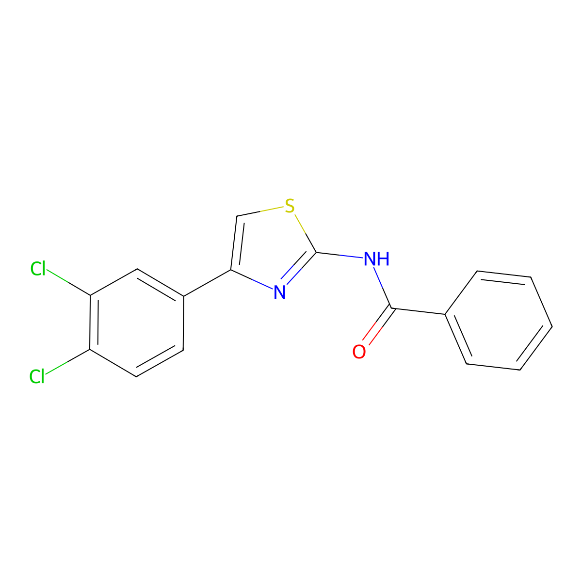 N-[4-(3,4-dichlorophenyl)-1,3-thiazol-2-yl]benzamide molecular structure, CAS 312925-37-4