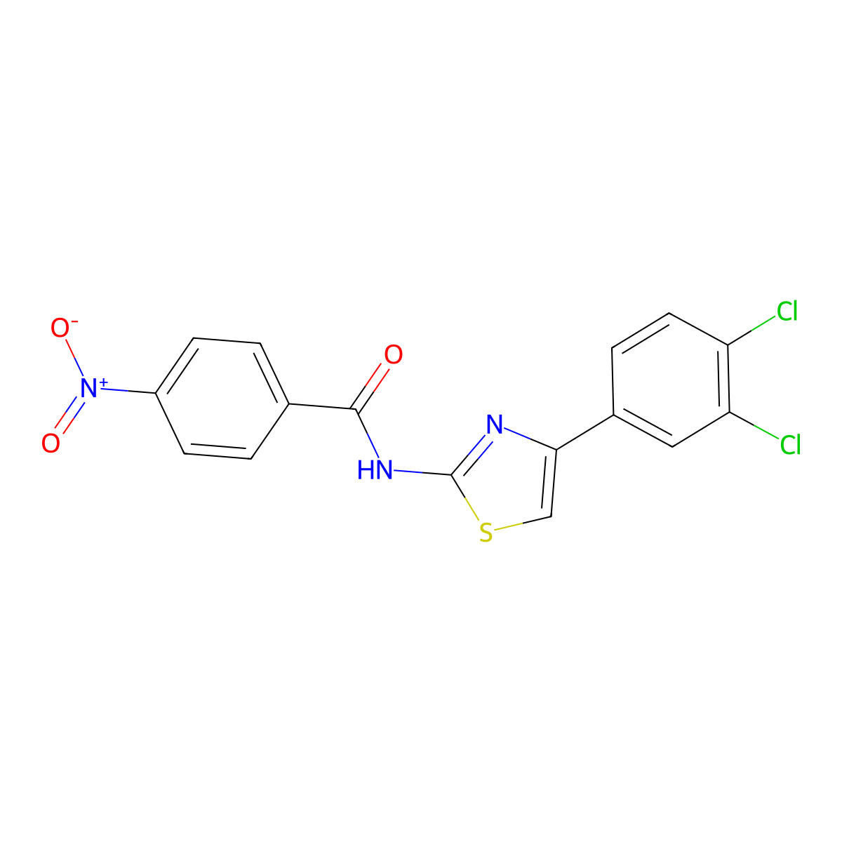 N-[4-(3,4-dichlorophenyl)-1,3-thiazol-2-yl]-4-nitrobenzamide molecular structure, CAS 312925-42-1
