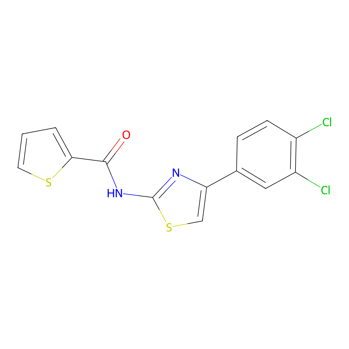N-[4-(3,4-dichlorophenyl)-1,3-thiazol-2-yl]thiophene-2-carboxamide molecular structure, CAS 312925-44-3